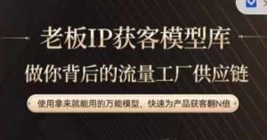 老板IP流量供应链，动作越少，账号越好，使用拿来就能用的万能模型，快速为产品获客翻N倍-网创项目总站