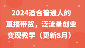 2024适合普通人的直播带货，泛流量创业变现教学（更新8月）-网创项目总站