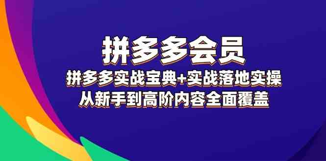 拼多多会员实战宝典+实战落地实操，从新手到高阶内容全面覆盖-网创项目总站