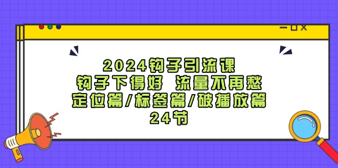 （12097期）2024钩子·引流课：钩子下得好 流量不再愁，定位篇/标签篇/破播放篇/24节-网创项目总站