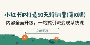 小红书IP打造90天特训营(第10期)：内容全面升级，一站式引流变现系统课-网创项目总站