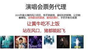 （12111期）演唱会门票代理，2024年低价票，小白能上手，手把手教你卖票，日入2000+-网创项目总站
