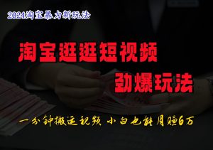 淘宝逛逛短视频劲爆玩法，只需一分钟搬运视频，小白也能日入500+-网创项目总站