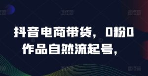 抖音电商带货，0粉0作品自然流起号，热销20多万人的抖音课程的经验分享-网创项目总站