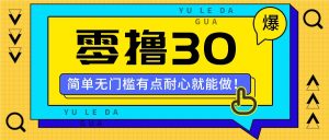 零撸30米的新玩法，简单无门槛，有点耐心就能做！-网创项目总站