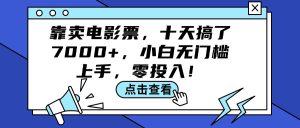 （12161期）靠卖电影票，十天搞了7000+，小白无门槛上手，零投入！-网创项目总站
