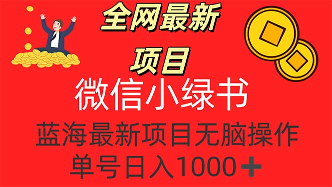（12163期）全网最新项目，微信小绿书，做第一批吃肉的人，一天十几分钟，无脑单号…-网创项目总站