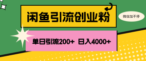 （12179期）闲鱼单日引流200+创业粉，日稳定4000+-网创项目总站