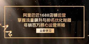 阿里巴巴1688店铺运营，掌握流量飙升与排名优化秘籍 年销百万核心运营策略-网创项目总站
