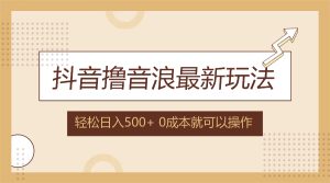 （12217期）抖音撸音浪最新玩法，不需要露脸，小白轻松上手，0成本就可操作，日入500+-网创项目总站