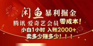 （12236期）闲鱼全新暴力掘金玩法，官方正品影视会员无成本渠道！小白1小时收…-网创项目总站