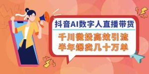 抖音AI数字人直播带货，千川微投高效引流，半年爆卖几十万单-网创项目总站