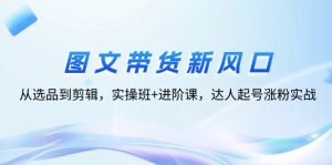（12306期）图文带货新风口：从选品到剪辑，实操班+进阶课，达人起号涨粉实战-网创项目总站