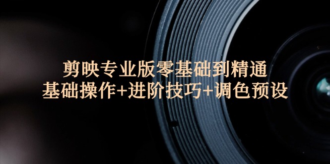 （12310期）剪映专业版零基础到精通：基础操作+进阶技巧+调色预设"-网创项目总站