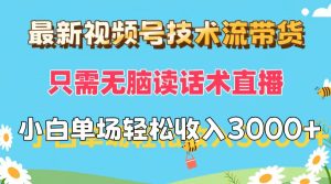 （12318期）最新视频号技术流带货，只需无脑读话术直播，小白单场直播纯收益也能轻…-网创项目总站