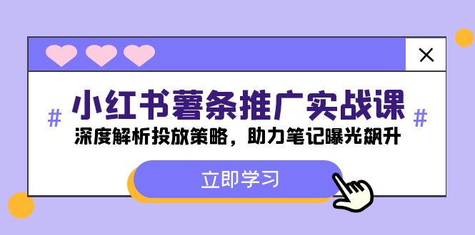 小红书-薯条推广实战课：深度解析投放策略，助力笔记曝光飙升-网创项目总站