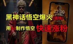 黑神话悟空爆火，已有人利用这波热点变现几十万，普通人也可用AI蹭上这波热度搞钱，有多重变现方法-网创项目总站