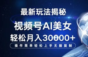 （12410期）视频号最新玩法解析AI美女跳舞，轻松月入30000+-网创项目总站