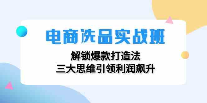 电商选品实战班：解锁爆款打造法，三大思维引领利润飙升-网创项目总站