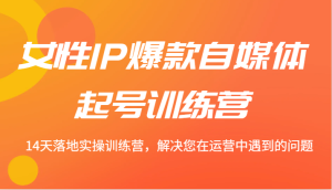 女性IP爆款自媒体起号训练营 14天落地实操训练营，解决您在运营中遇到的问题-网创项目总站