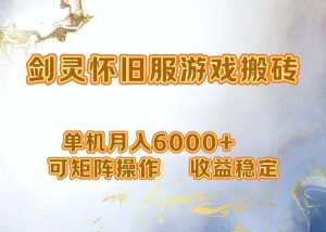 （12471期）网游剑灵打金搬砖，单机月入6000+，可矩阵操作，收益稳定。-网创项目总站