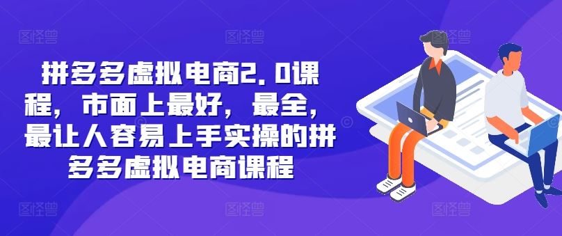 拼多多虚拟电商2.0项目，市面上最好，最全，最让人容易上手实操的拼多多虚拟电商课程-网创项目总站
