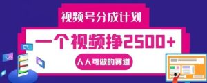 视频号分成计划，一个视频挣2500+，人人可做的赛道【揭秘】-网创项目总站