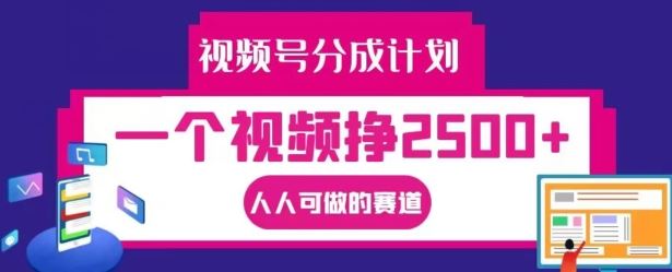 视频号分成计划，一个视频挣2500+，人人可做的赛道【揭秘】-网创项目总站
