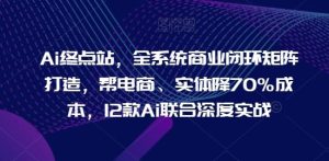 Ai终点站，全系统商业闭环矩阵打造，帮电商、实体降70%成本，12款Ai联合深度实战【0906更新】-网创项目总站