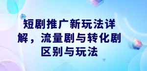 短剧推广新玩法详解，流量剧与转化剧区别与玩法-网创项目总站