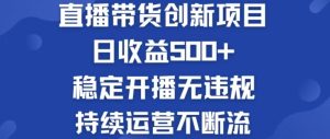 淘宝无人直播带货创新项目，日收益500，轻松实现被动收入-网创项目总站