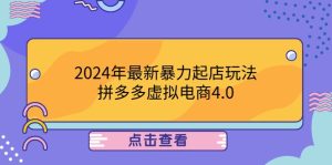 2024年最新暴力起店玩法，拼多多虚拟电商4.0，24小时实现成交，单人可以..-网创项目总站
