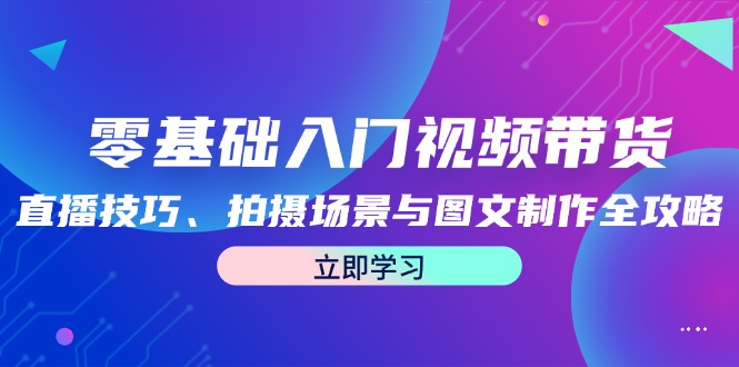 零基础入门视频带货：直播技巧、拍摄场景与图文制作全攻略-网创项目总站