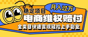 电商维权赔付全类目稳定月入过万可批量操作一部手机轻松小白-网创项目总站