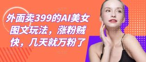 外面卖399的AI美女图文玩法，涨粉贼快，几天就万粉了-网创项目总站