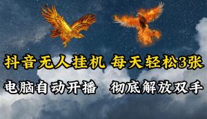 抖音无人直播，电脑全自动挂机，每天轻松300＋，彻底解放双手！-网创项目总站