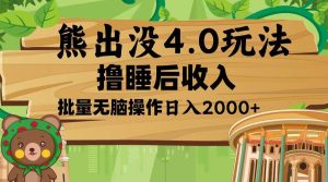 （13666期）熊出没4.0新玩法，软件加持，新手小白无脑矩阵操作，日入2000+-网创项目总站