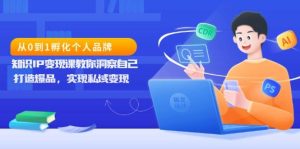 （13678期）从0到1孵化个人品牌，知识IP变现课教你洞察自己，打造爆品，实现私域变现-网创项目总站