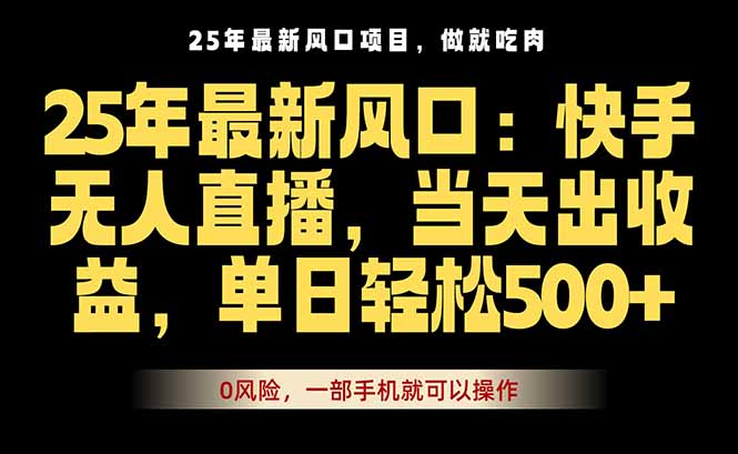 25年最新无人直播玩法，当天秒出单，一部手机就可操作-网创项目总站