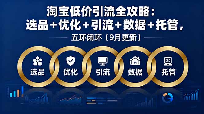 淘宝低价引流全攻略：选品＋优化＋引流＋数据＋托管，五环闭环(9月更新-网创项目总站