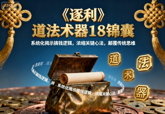 《逐利》道法术器18锦囊，系统化揭示搞钱逻辑，浓缩关键心法，颠覆传统思维-网创项目总站