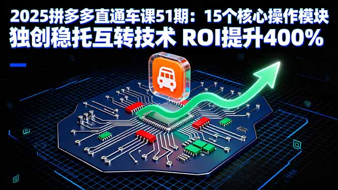 2025拼多多直通车课51期：15个核心操作模块 独创稳托互转技术 ROI提升400%-网创项目总站