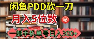 闲鱼PDD砍一刀，一部手机就可以操作，单号日入3张-网创项目总站