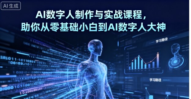 AI数字人制作与实战课程，助你从零基础小白到AI数字人大神-网创项目总站