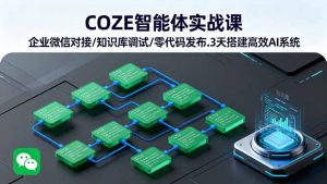COZE智能体实战课 企业微信对接/知识库调试/零代码发布.3天搭建高效AI系统-网创项目总站