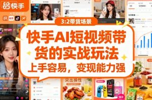 快手ai短视频带货的实战玩法，上手容易，变现能力强-网创项目总站