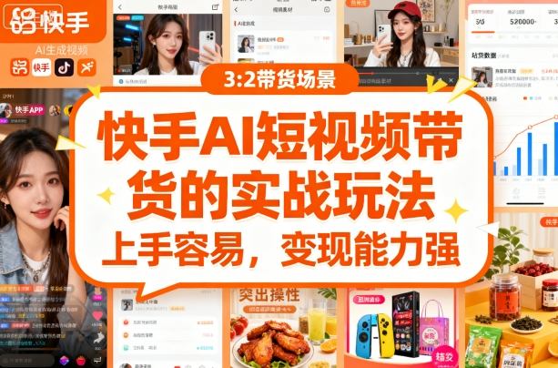 快手ai短视频带货的实战玩法，上手容易，变现能力强-网创项目总站