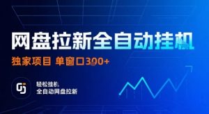 网盘拉新全自动挂G，独家技术，操作简单，自动完成拉新任务，单窗口3张【揭秘】-网创项目总站