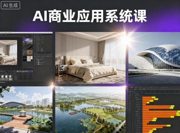 AI商业应用系统课，室内-软装-建筑-景观，智能设计+效果图+动画画实战-网创项目总站