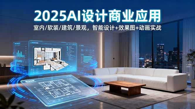 2025AI设计商业应用：室内/软装/建筑/景观，智能设计+效果图+动画实战-网创项目总站
